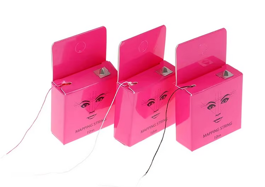 Hilo de cadena de mapeo de tatuaje de cejas de 3 colores 10M con marcador de tinta