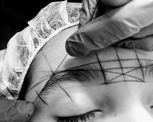 Hilo de cadena de mapeo de tatuaje de cejas de 3 colores 10M con marcador de tinta