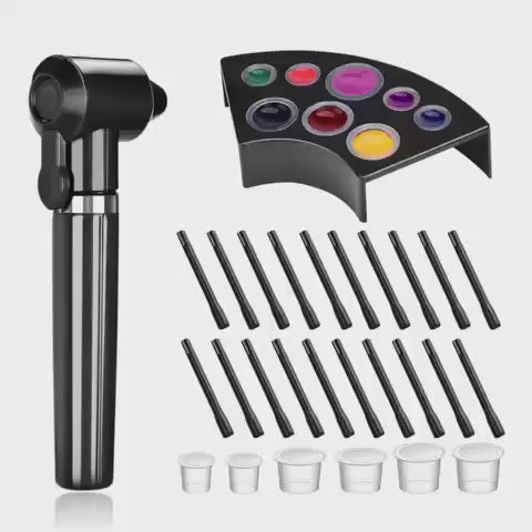 Kit de herramientas para mezclar y almacenar tinta.